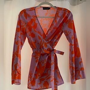 Orange and lavender blouse